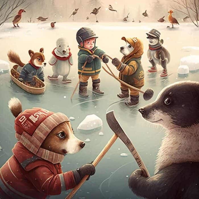 Kratke bajke za djecu - Animal hockey match